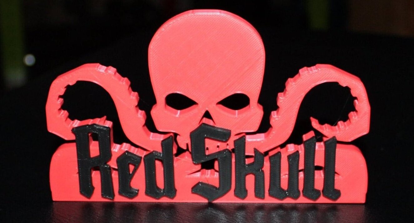 Red Skull 3D printed Comic Logo Art