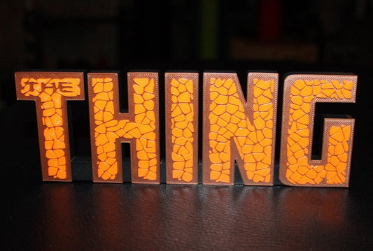 The Thing 3D printed Comic Logo Art