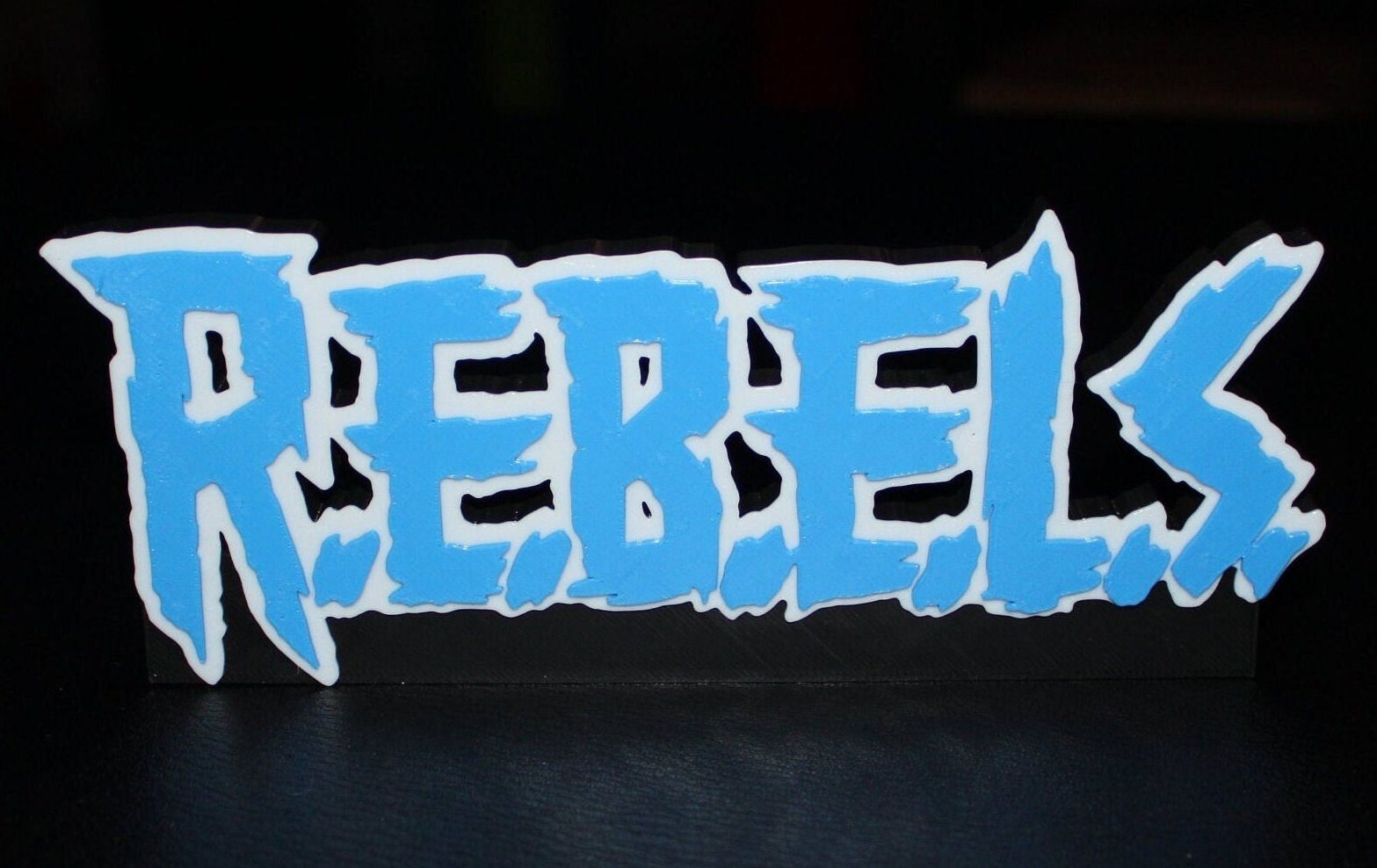 R.E.B.E.LS. 3D printed Comic Logo Art