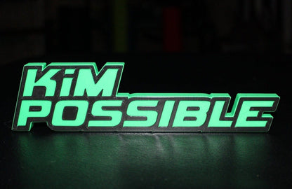 Kim Possible 3D printed Logo Sign Wall Desk Shelf Art