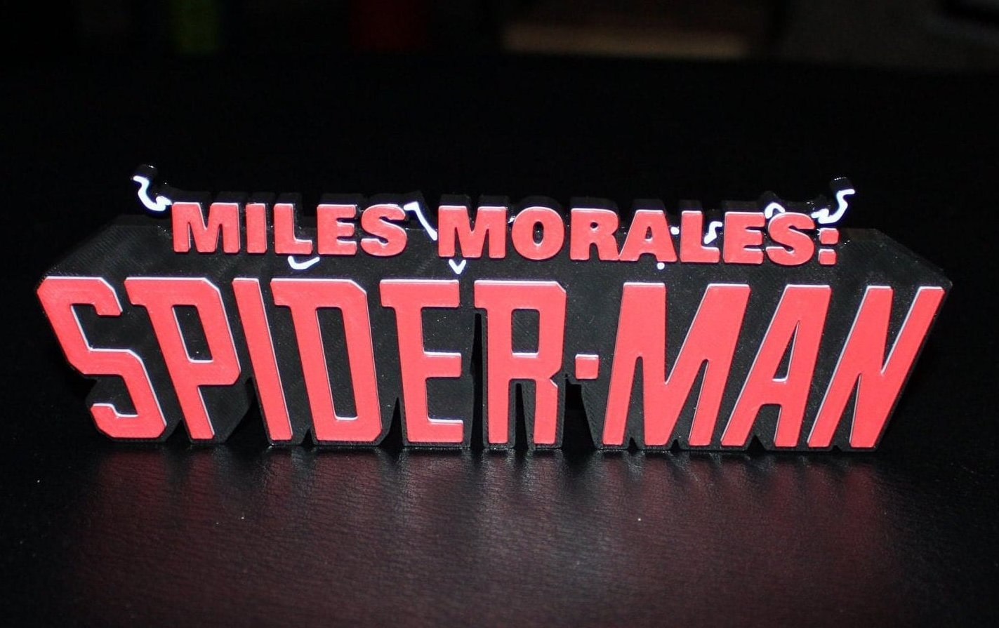 Spider-Man Miles Morales 3D printed Comic Logo Art