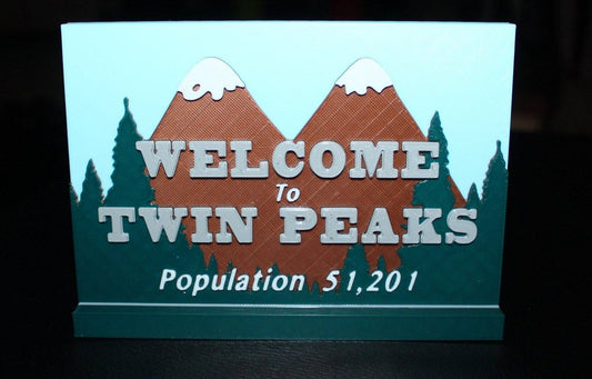 Twin Peaks 3D printed Logo Sign Wall Desk Shelf Art