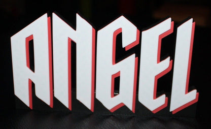 Angel 3D printed Comic Logo Art