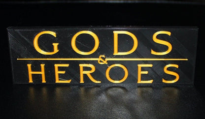 Gods & Heroes Video Game 3D printed Logo Art