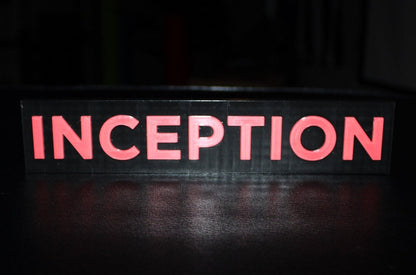 Inception 3D printed Logo Sign Wall Desk Shelf Art