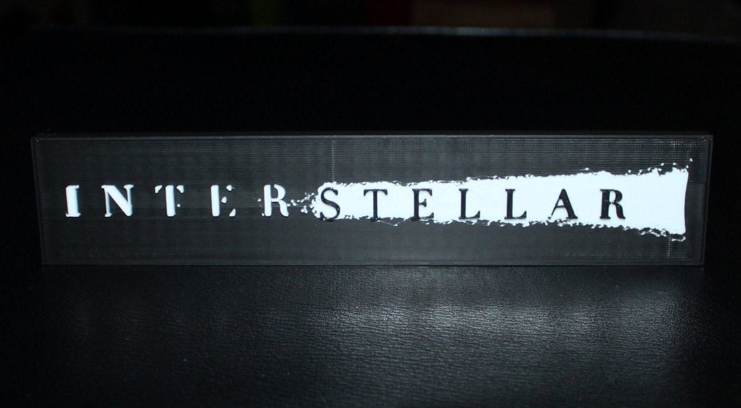 Interstellar 3D printed Logo Sign Wall Desk Shelf Art