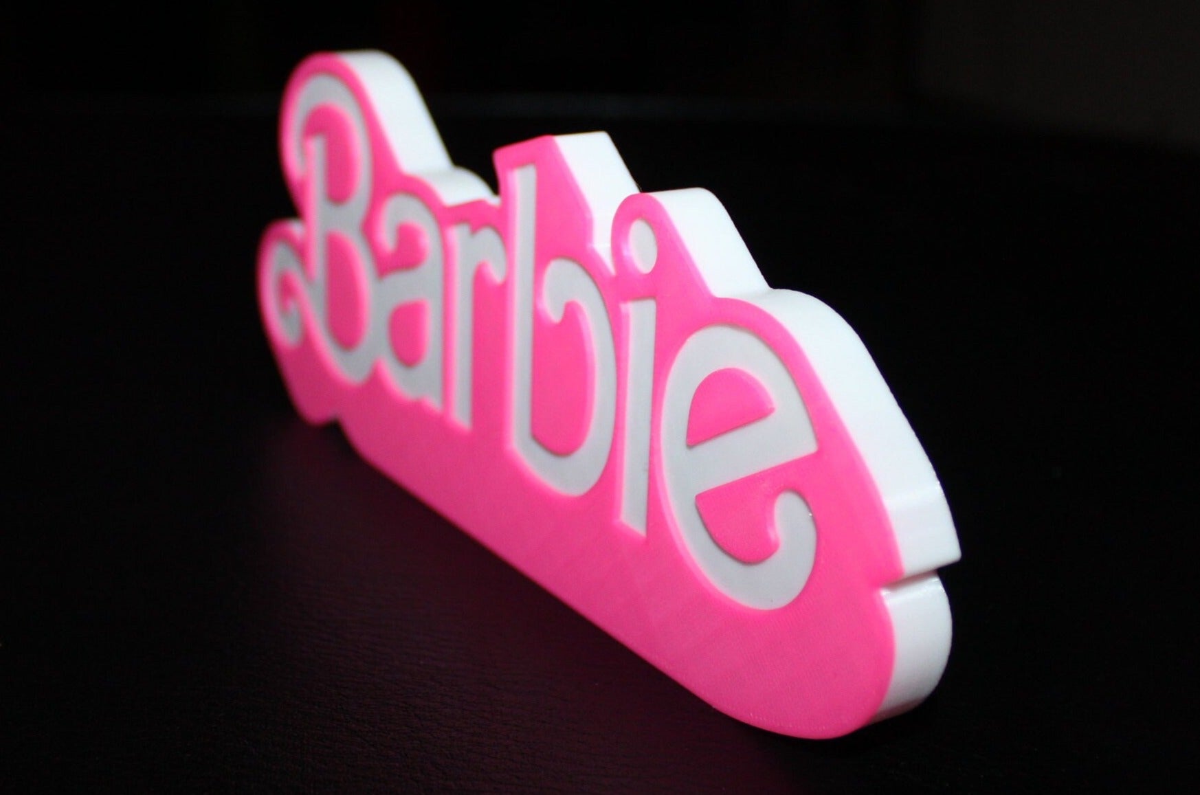 Barbie Figure Sign Barbie 3D printed Logo Sign Wall Desk Shelf Art – WindyCity3D