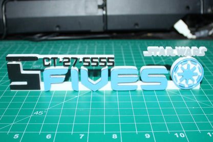 Fives 3D printed Logo Art