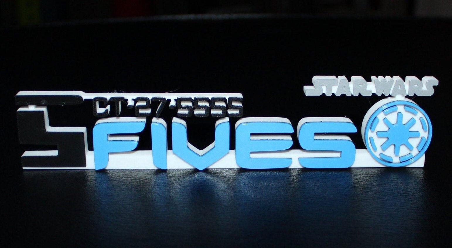 Fives 3D printed Logo Art