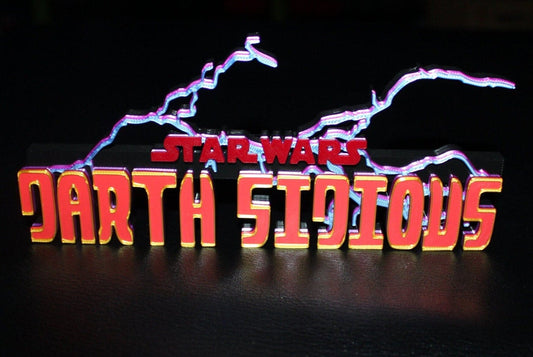 Darth Sidious 3D printed Comic Logo Art