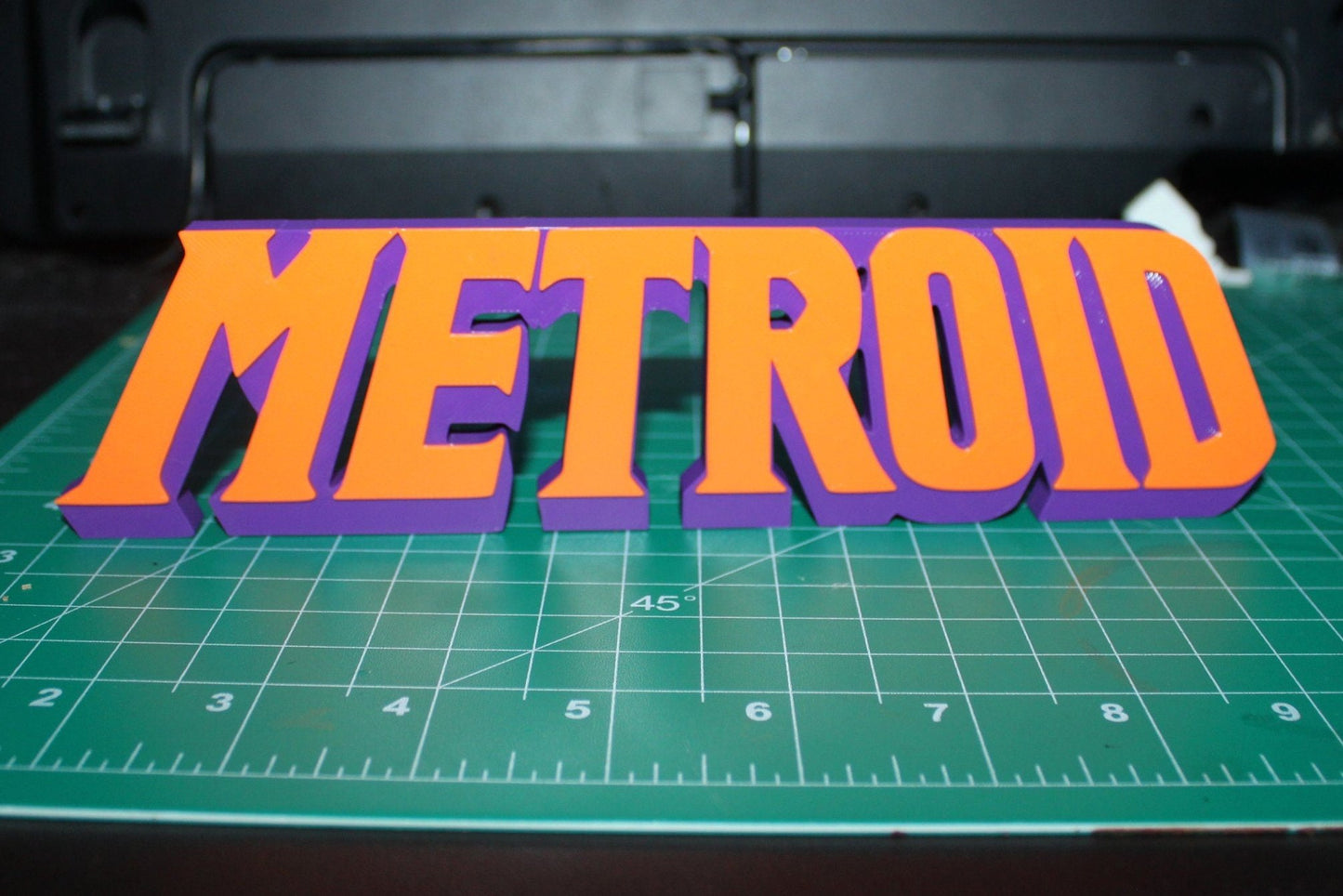 Metroid 3D printed Logo Sign Wall Desk Shelf Art