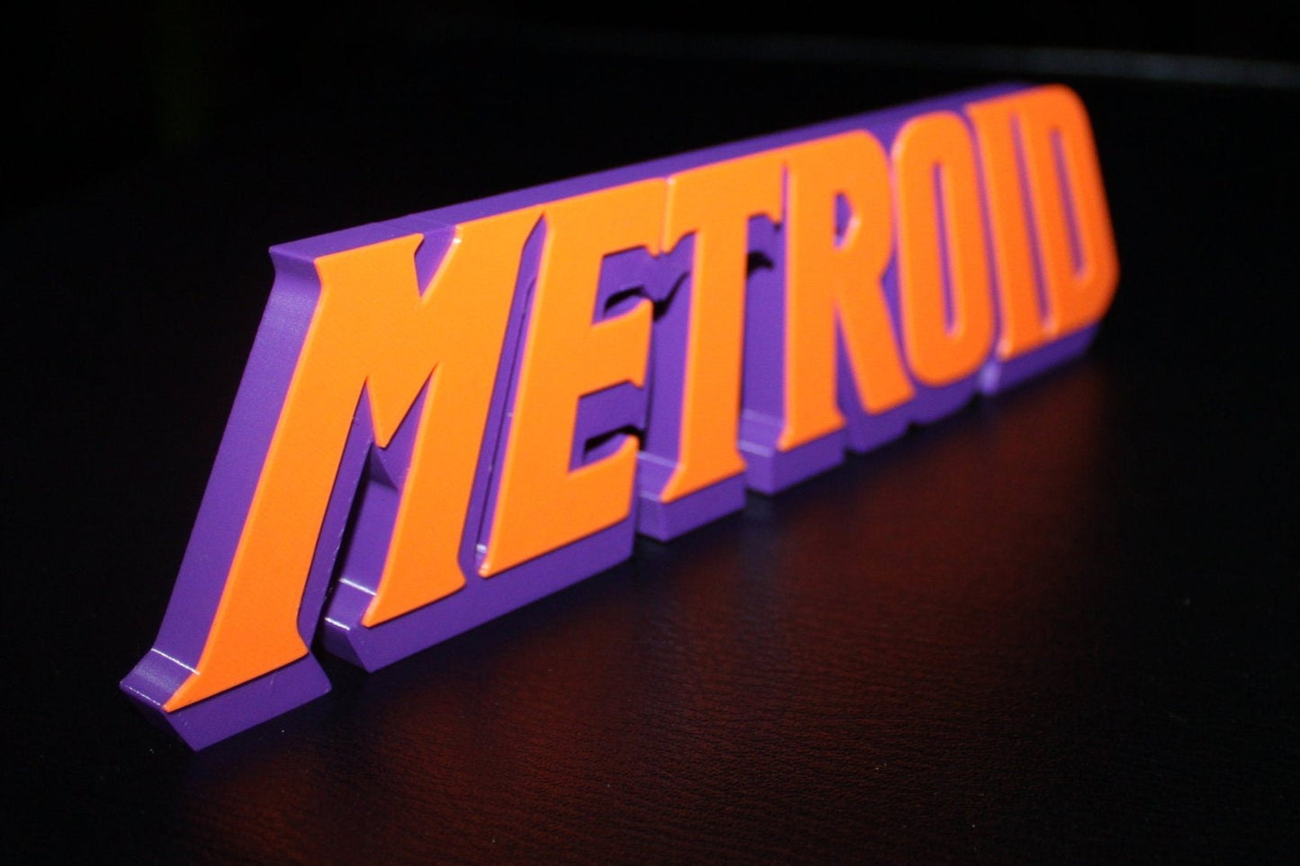 Metroid 3D printed Logo Sign Wall Desk Shelf Art