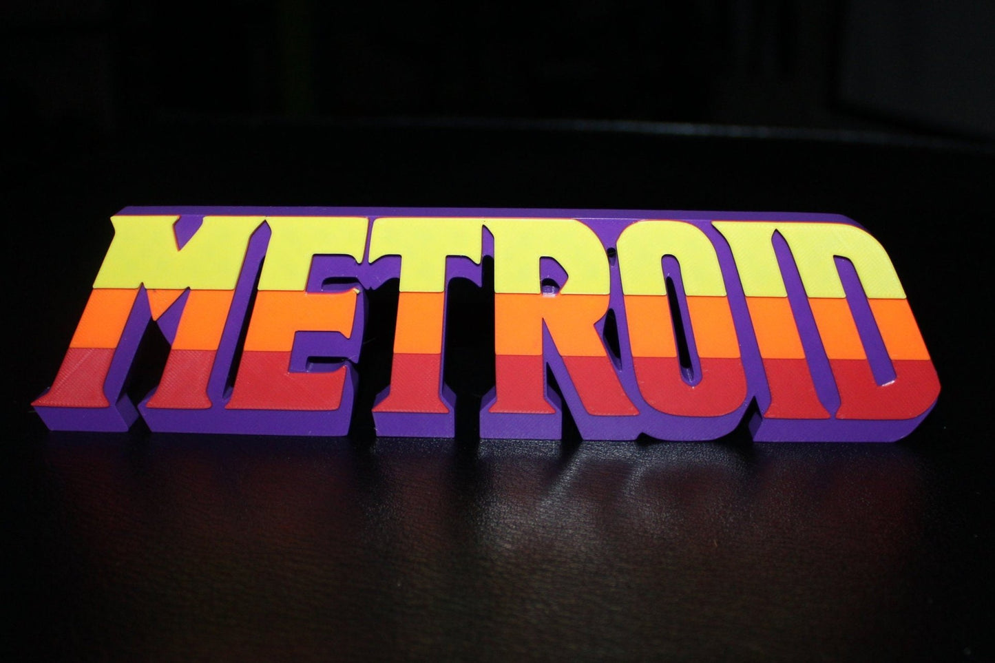 Metroid 3D printed Logo Sign Wall Desk Shelf Art