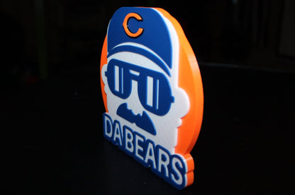 Da Bears 3D printed Logo Sign Wall Desk Shelf Art