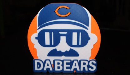 Da Bears 3D printed Logo Sign Wall Desk Shelf Art