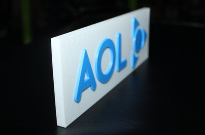 AOL 3D printed 3D printed Logo Sign Wall Desk Shelf Art