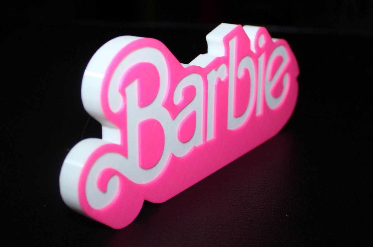 Barbie Figure Sign Barbie 3D printed Logo Sign Wall Desk Shelf Art – WindyCity3D