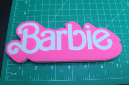 Barbie 3D printed Logo Sign Wall Desk Shelf Art