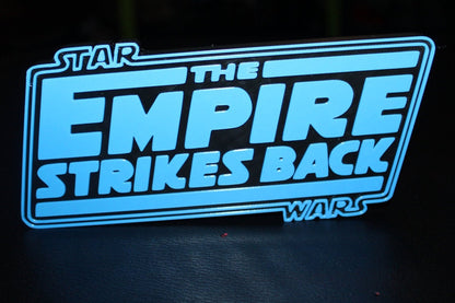 Star Wars The Empire Strikes Back 3D printed Logo Sign Wall Desk Shelf Art