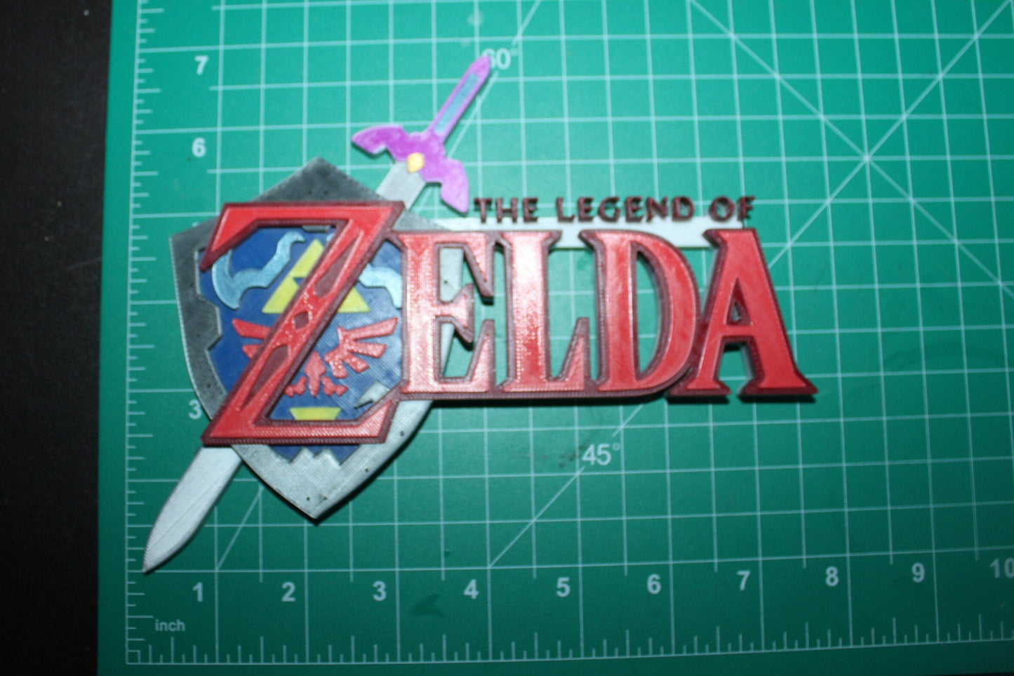 The Legend Of Zelda W/Shield 3D printed Logo Sign Wall Desk Shelf Art