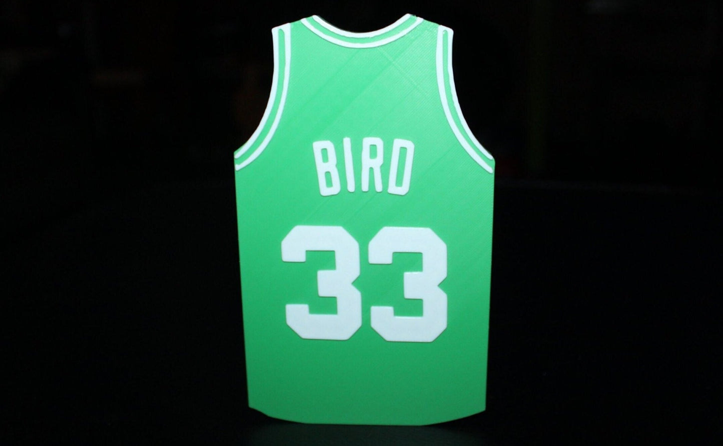 Celtics Larry Bird #33 Jersey 3D printed Logo Sign Wall Desk Shelf Art