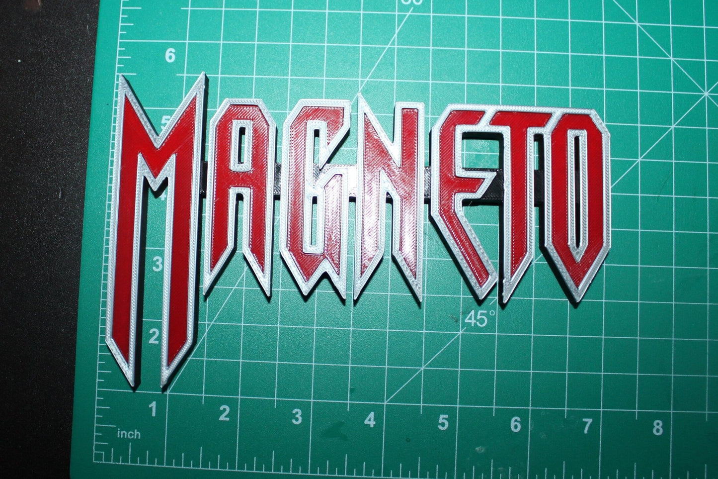 Magneto 3D printed Comic Logo Art