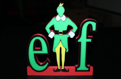 Elf Movie 3D printed Logo Sign Wall Desk Shelf Art