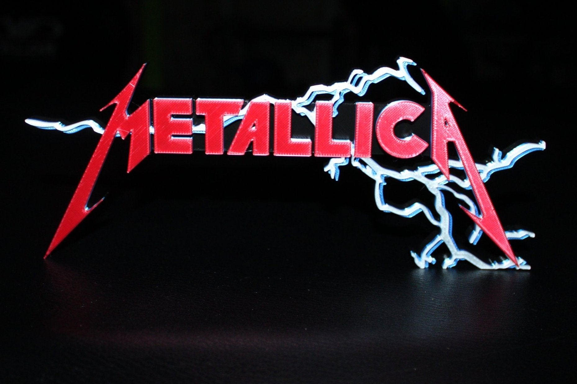 Metallica W Lighting Strike 3D Printed Logo Art