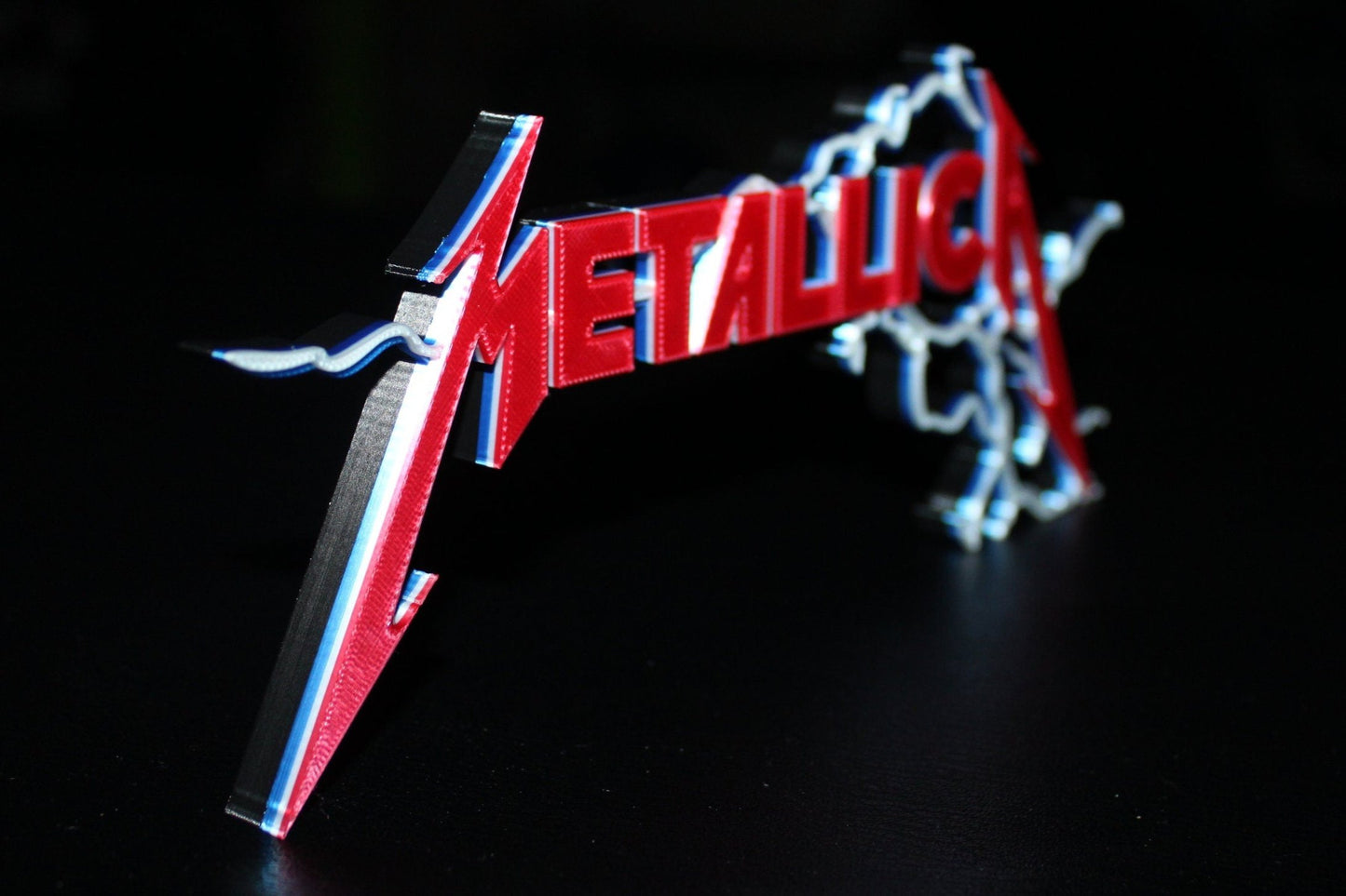 Metallica W Lighting Strike 3D Printed Logo Art