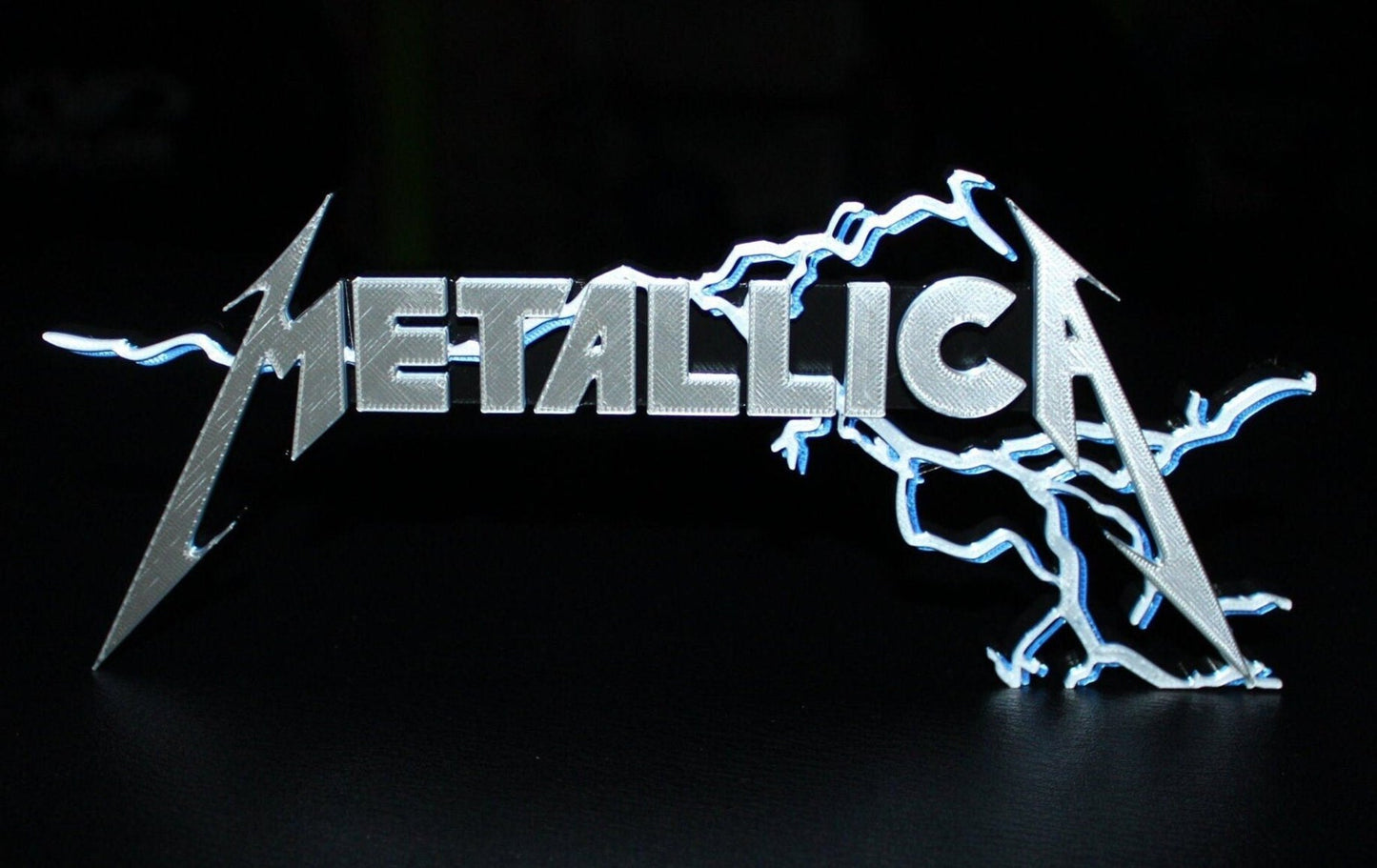 Metallica W Lighting Strike 3D Printed Logo Art