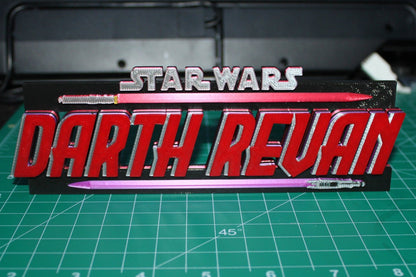 Darth Revan w/lightsabers 3D printed Logo Art