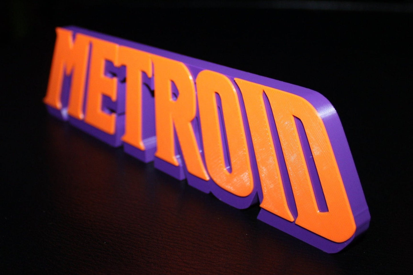 Metroid 3D printed Logo Sign Wall Desk Shelf Art