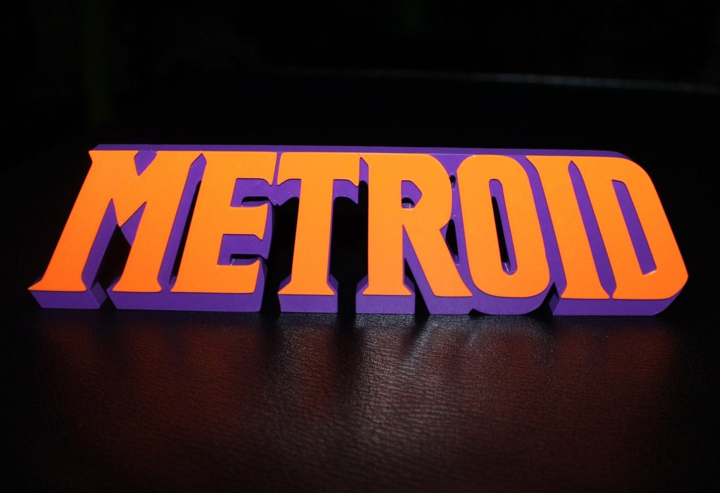 Metroid 3D printed Logo Sign Wall Desk Shelf Art