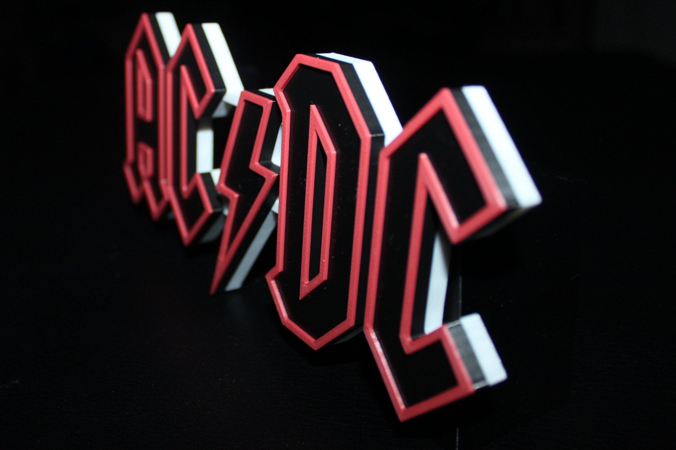 ACDC 3D printed Logo Sign Wall Desk Shelf Art – WindyCity3D