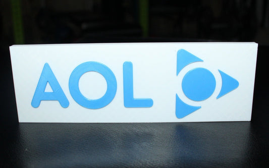 AOL 3D printed 3D printed Logo Sign Wall Desk Shelf Art