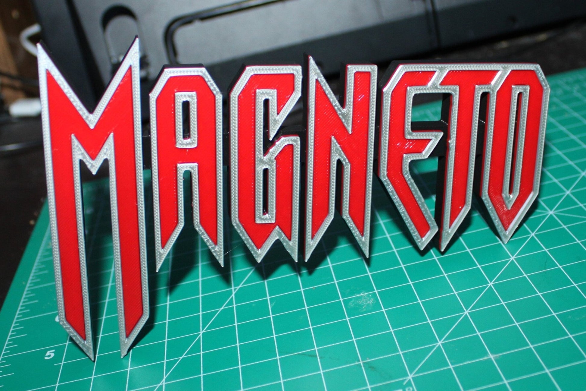 Magneto 3D printed Comic Logo Art