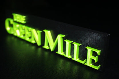 The Green Mile 3D Printed Logo