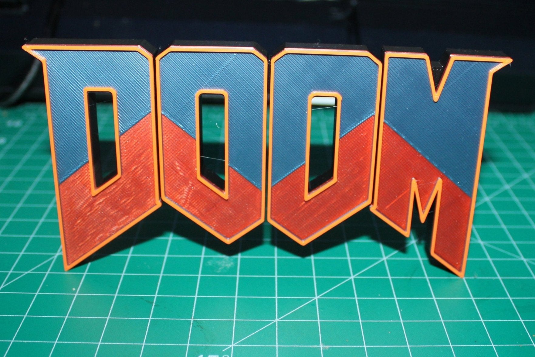 Doom Video Game 3D printed Logo Art