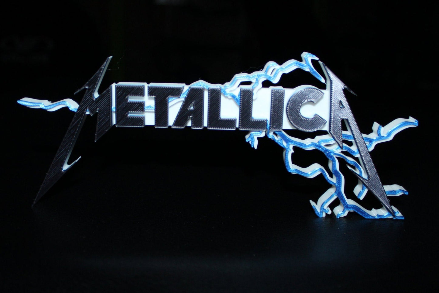 Metallica W Lighting Strike 3D Printed Logo Art