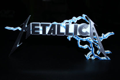 Metallica W Lighting Strike 3D Printed Logo Art