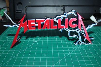 Metallica W Lighting Strike 3D Printed Logo Art