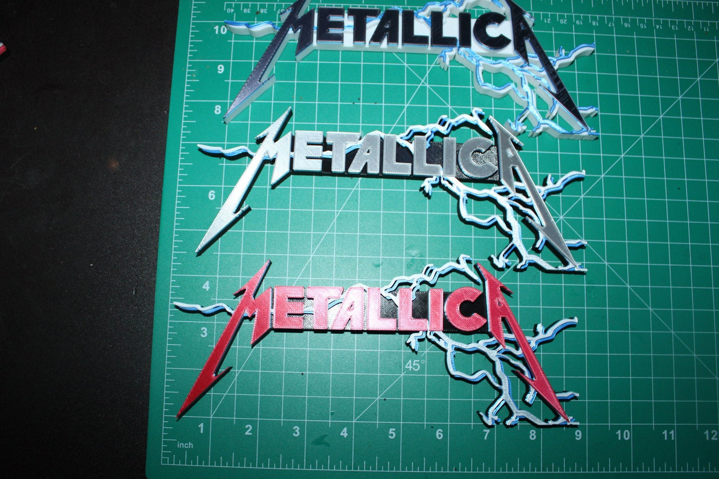 Metallica W Lighting Strike 3D Printed Logo Art