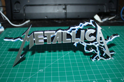 Metallica W Lighting Strike 3D Printed Logo Art