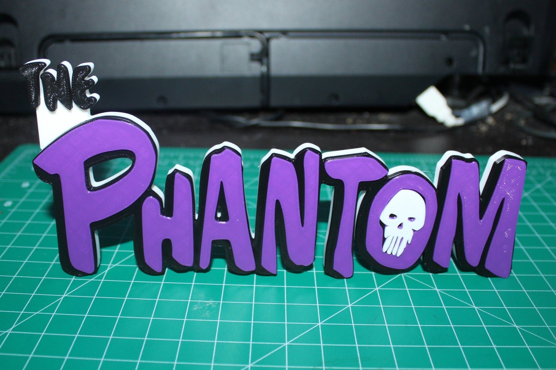 The Phantom 3D printed Comic Logo Art