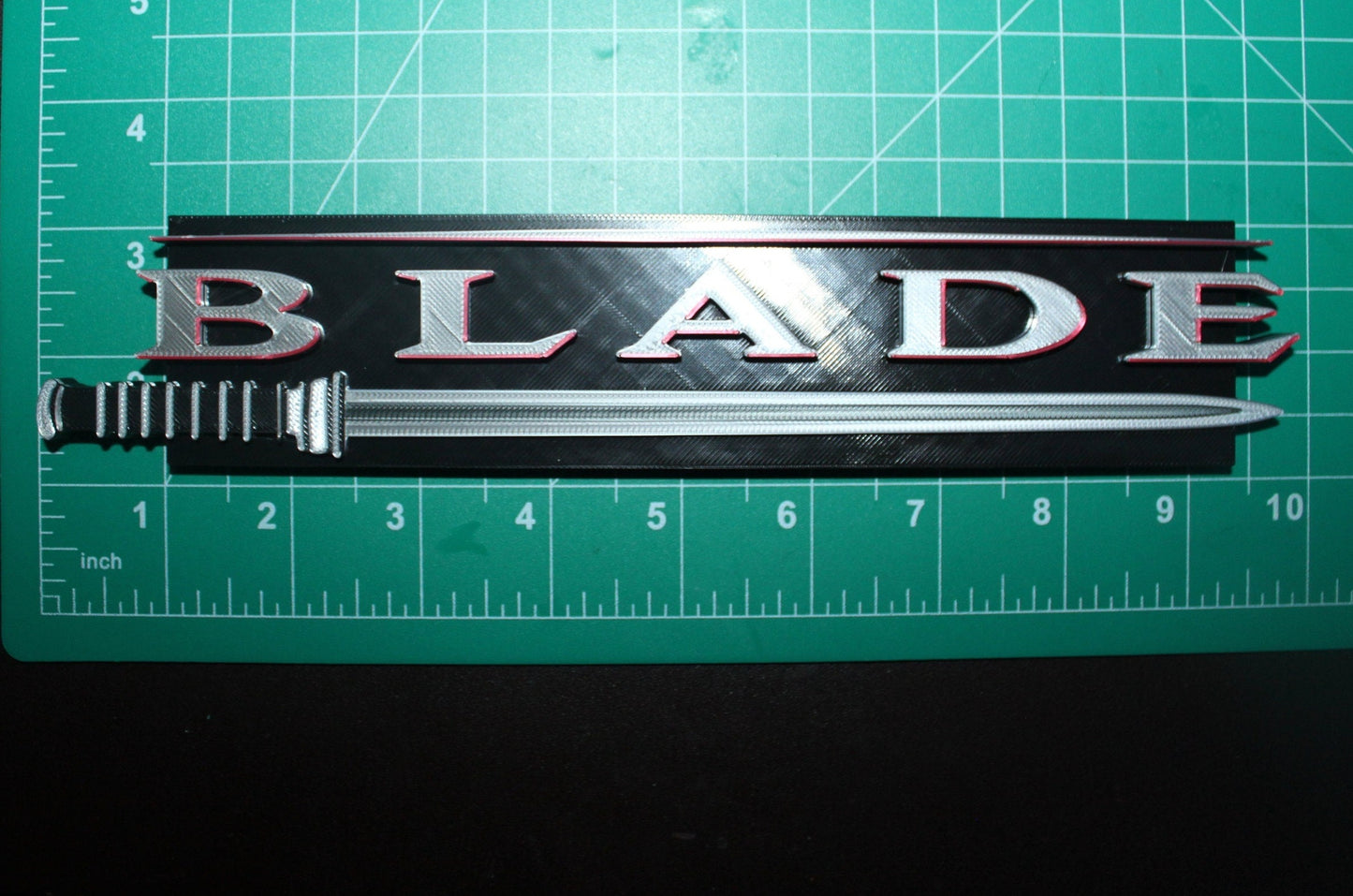 Blade 3D printed Comic Logo Art