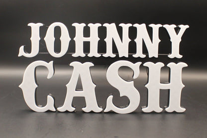 Johnny Cash 3D Printed Logo Art