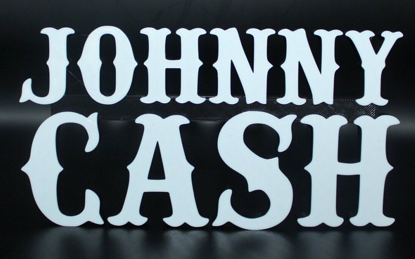 Johnny Cash 3D Printed Logo Art