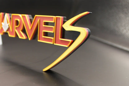 The Marvels 3D printed Comic Logo Art