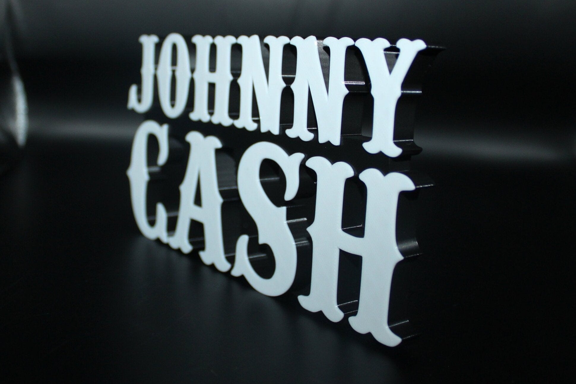 Johnny Cash 3D Printed Logo Art