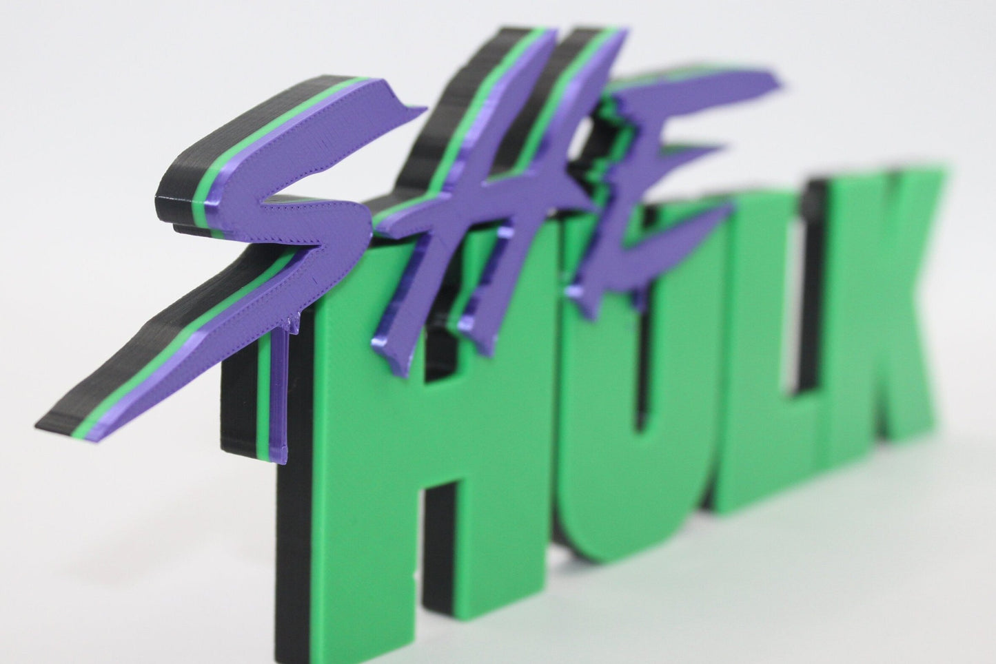 She Hulk 3D printed Comic Logo Art